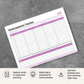 Gastroparesis Tracker Digestive Symptom & Meal Log Printable meal log page