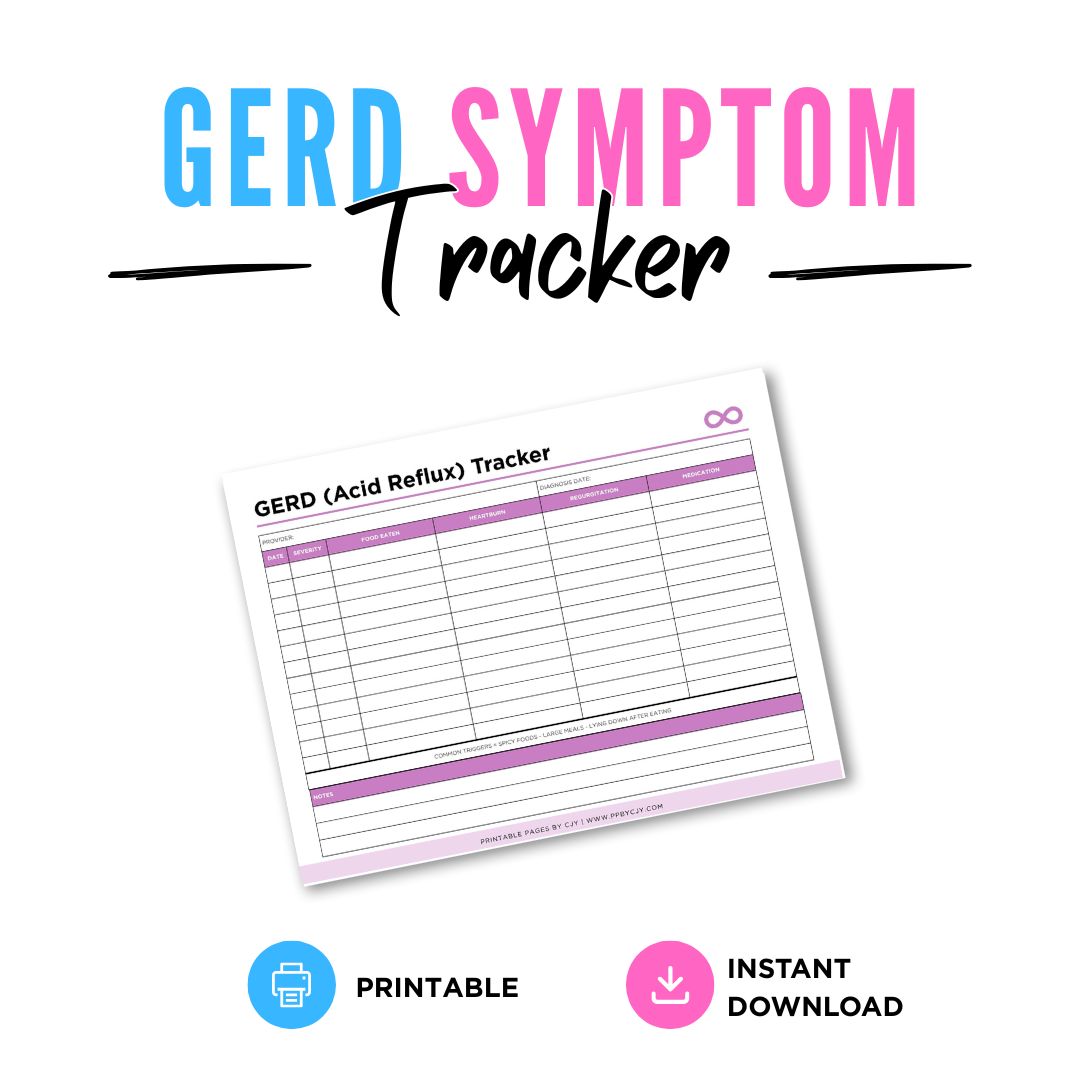 GERD Tracker Digestive Health Log meal tracker page
