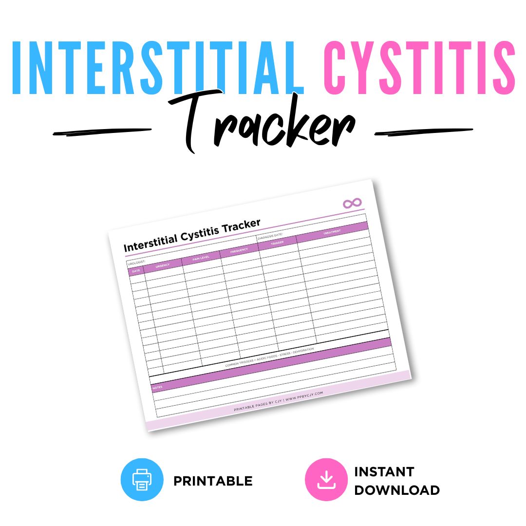 Interstitial Cystitis Tracker IC Symptom & Flare Log Printable flare log page