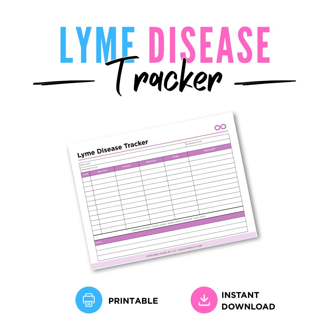Lyme Disease Tracker Lyme Symptom & Treatment Log Printable symptom log page