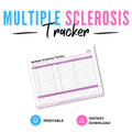 Multiple Sclerosis Tracker Health & Symptom Log symptom tracker page
