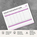 PCOS Tracker Polycystic Ovary Syndrome Symptom & Cycle Log Printable cycle log page