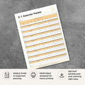 Physical Therapy Exercise Tracker Printable Rehab Exercise Log exercise tracker page

