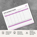 POTS Symptom Tracker Postural Orthostatic Tachycardia Log Printable symptom log page