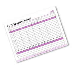 POTS Symptom Tracker Postural Orthostatic Tachycardia Log Printable symptom log page