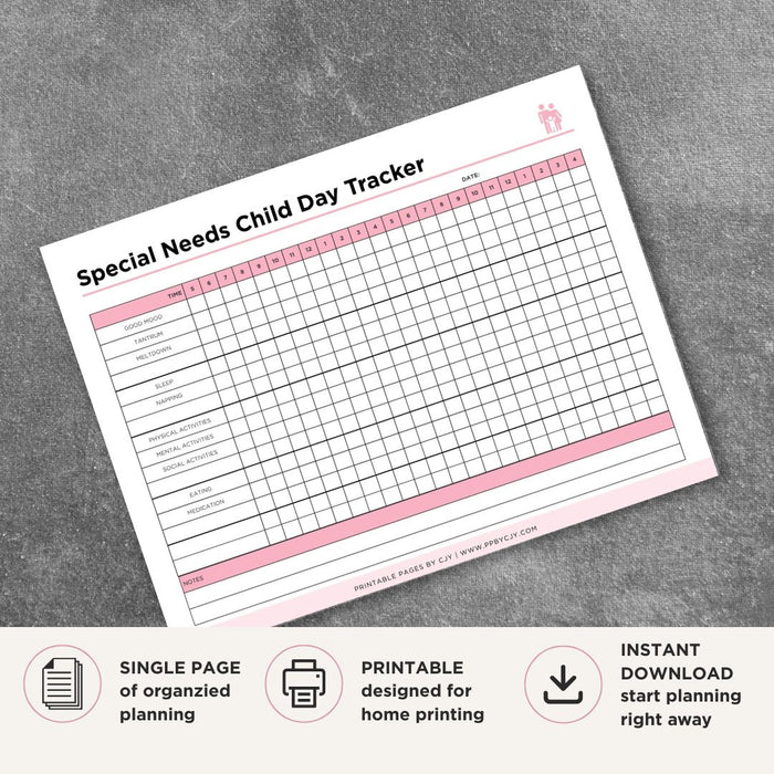 Special Needs Child Daily Tracker