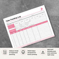 Tube Feeding Log Printable Enteral Feeding Record intake log page
