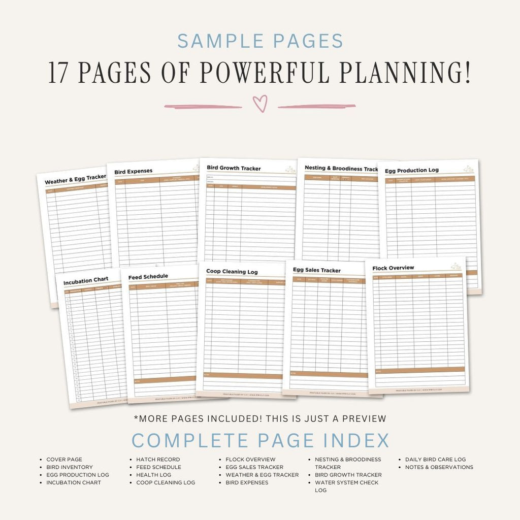 Duck and Goose Farm Planner printable waterflow management bundle for poultry farm organization and tracking