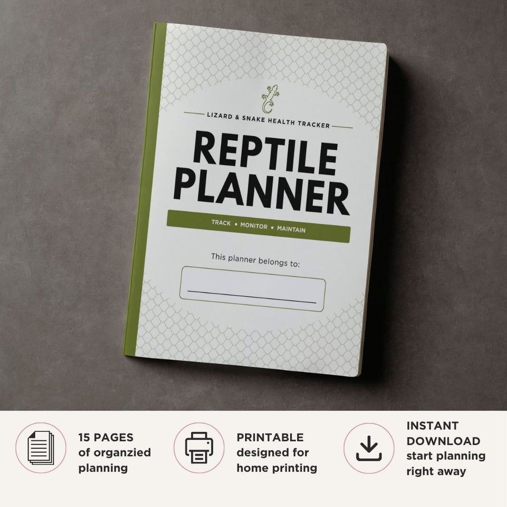 Reptile Care Planner printable lizard and snake pet health bundle for reptile care and habitat tracking cover page