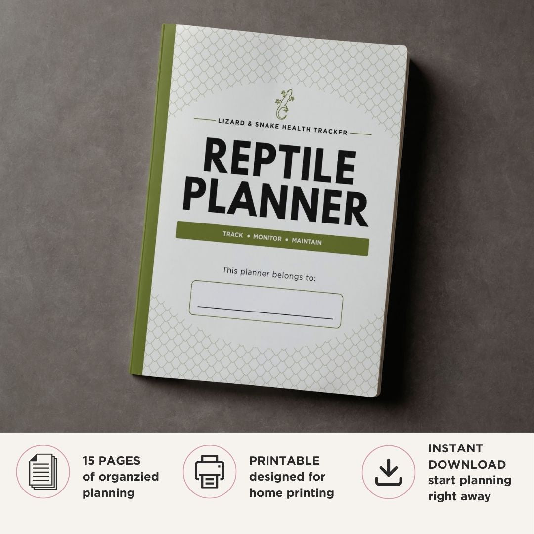 Reptile Care Planner printable lizard and snake pet health bundle for reptile care and habitat tracking cover page