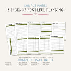 Reptile Care Planner printable lizard and snake pet health bundle for reptile care and habitat tracking sample pages