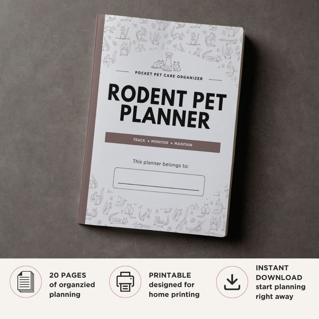 Small Rodent Planner Pocket Pet Care Planner Bundle care tracker cover page