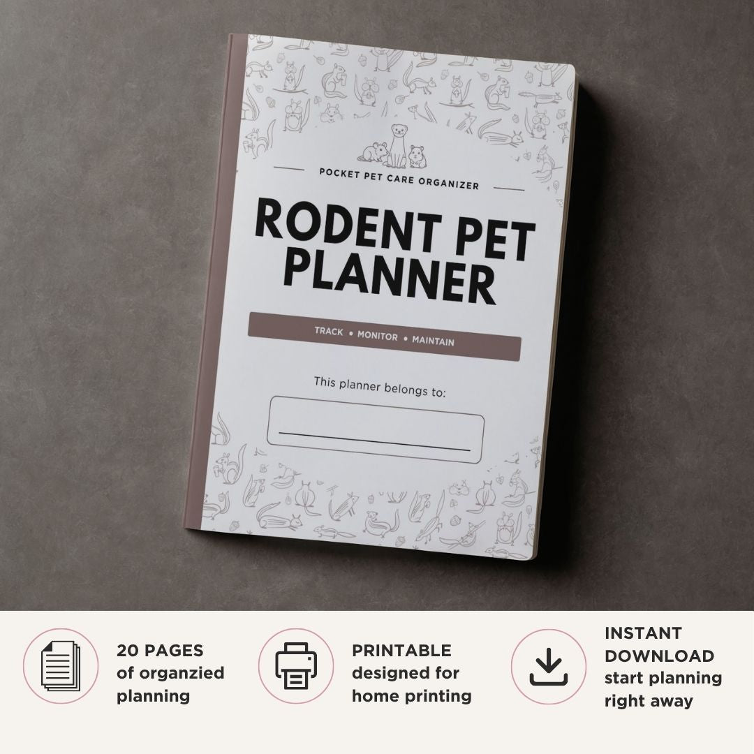 Small Rodent Planner Pocket Pet Care Planner Bundle care tracker cover page