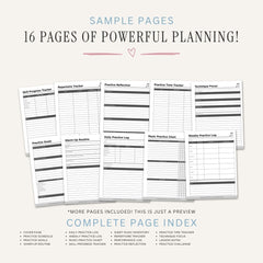 Musical Instrument Practice Planner printable music student lesson and progress tracking bundle
