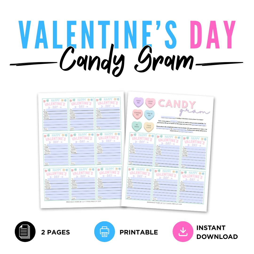 Two Valentine's Day-themed fillable forms on a white background