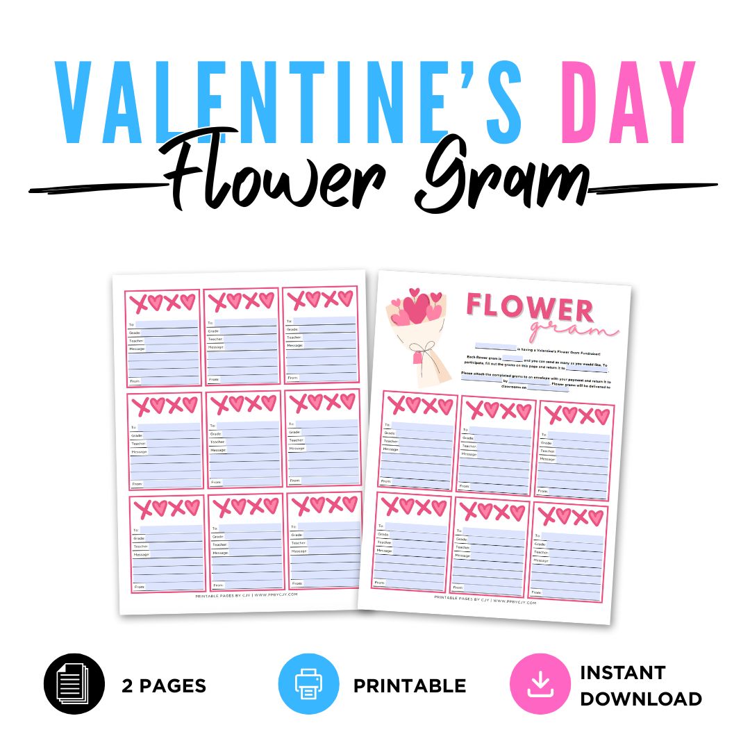 Valentine’s Day Flower Gram - Printable Gift Note