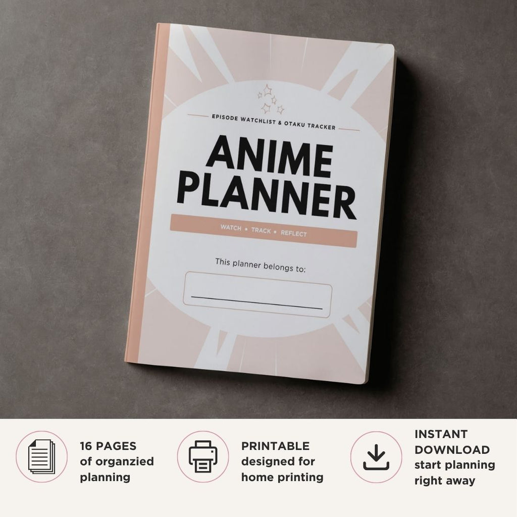 Anime Planner printable episode watchlist tracker and otaku bundle for anime series organization
