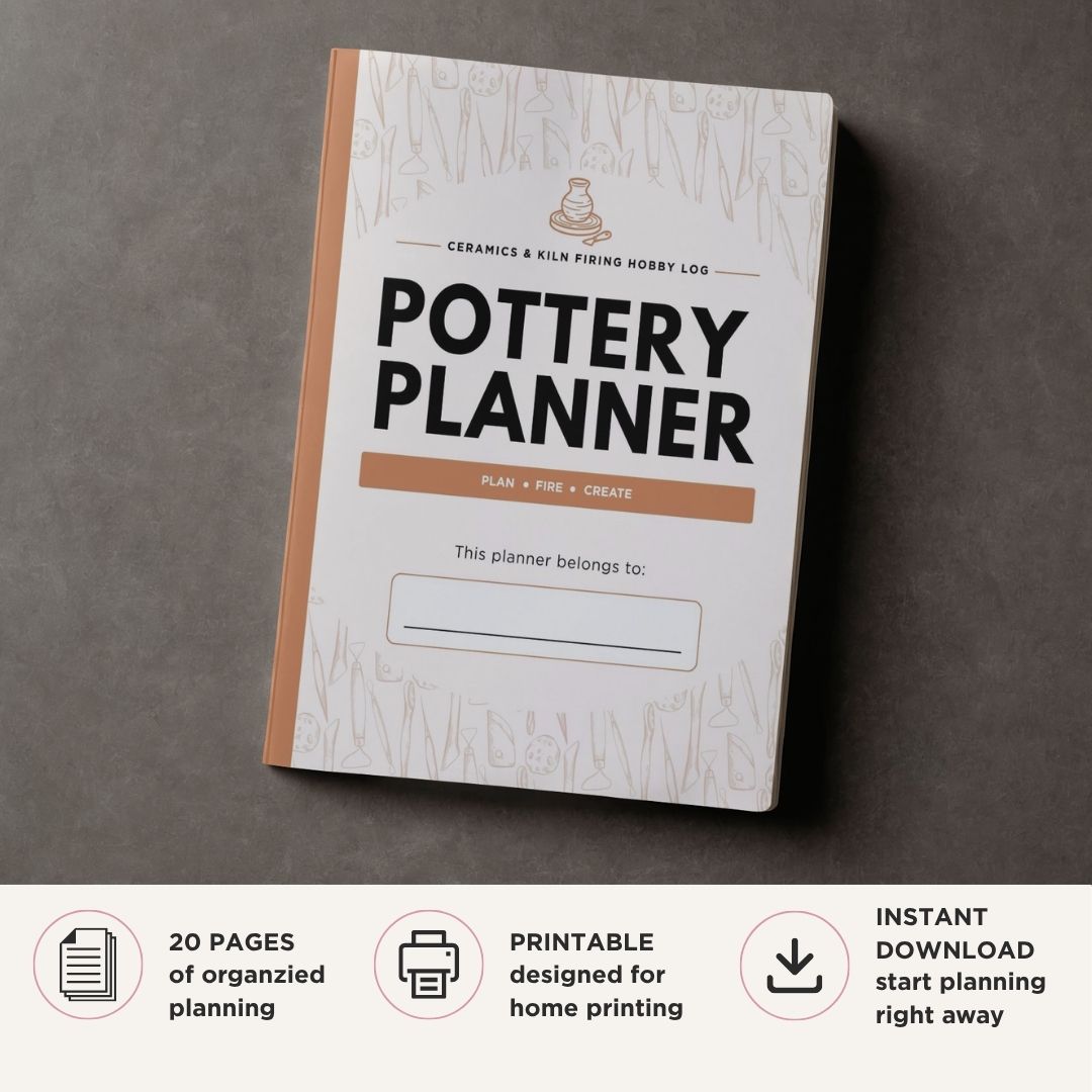 Pottery Planner printable ceramics and kiln firing hobby log for pottery project and glaze tracking
