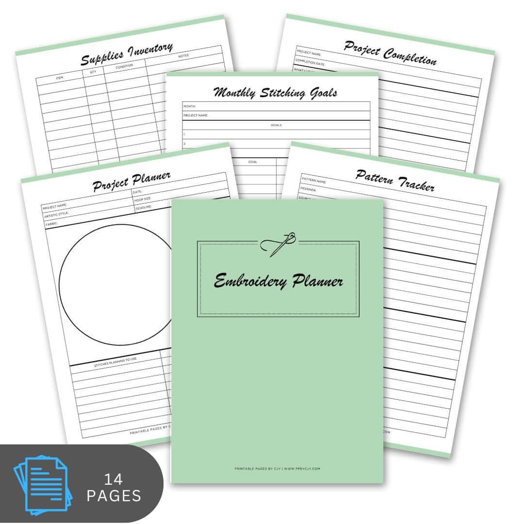 Embroidery & Cross Stitch Planner Needlework Stitch Project Bundle project log