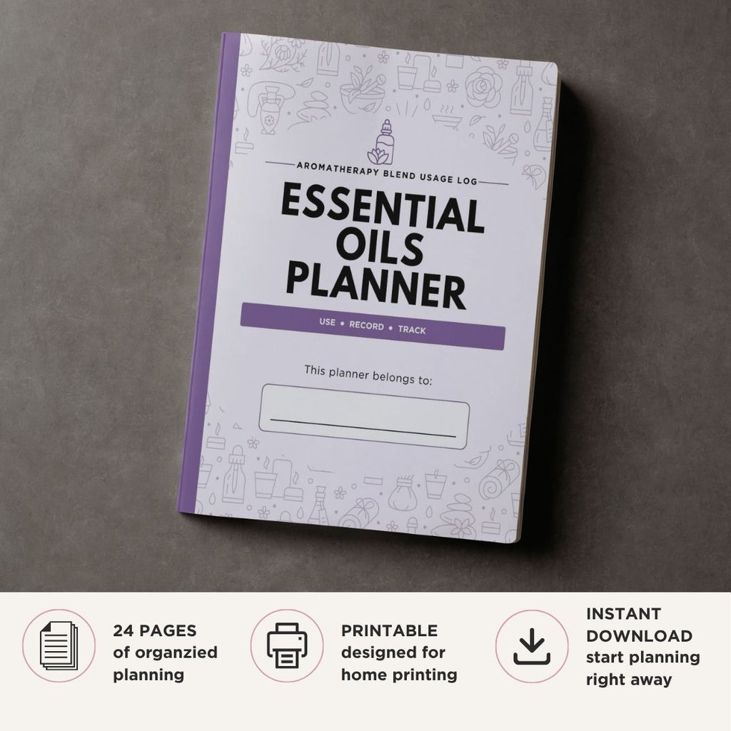 Essential Oils Planner printable aromatherapy blend and usage log bundle for recipe and inventory tracking
