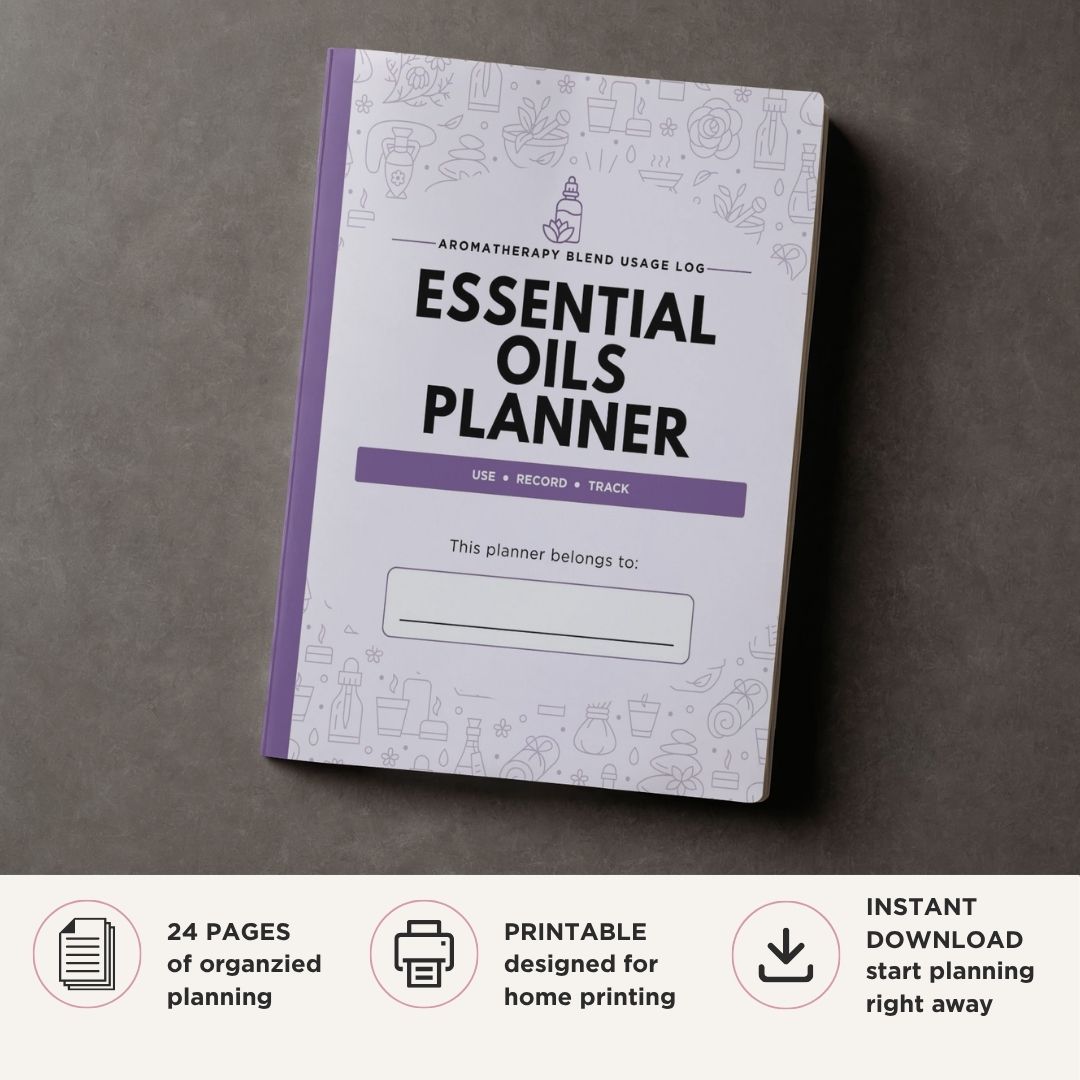 Essential Oils Planner printable aromatherapy blend and usage log bundle for recipe and inventory tracking
