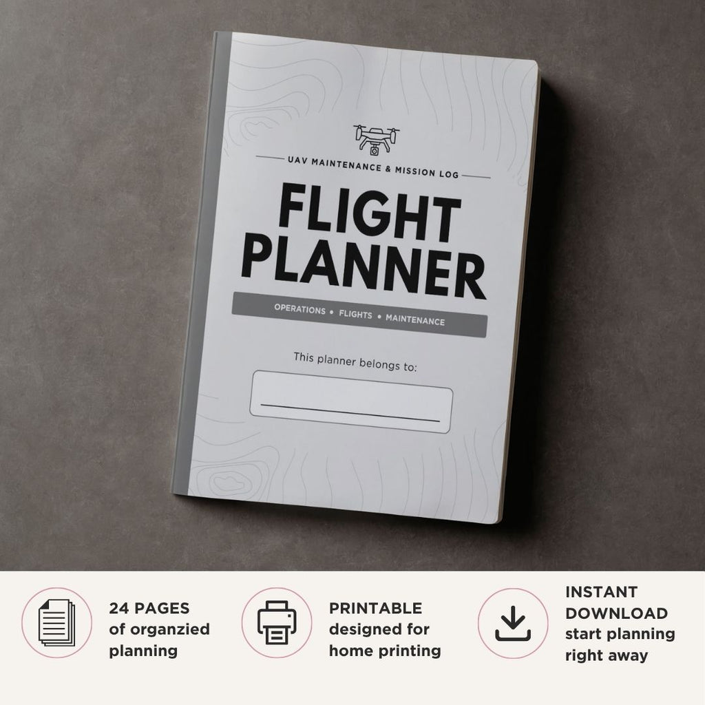 Drone Flight Planner UAV Maintenance & Mission Log Bundle flight cover page