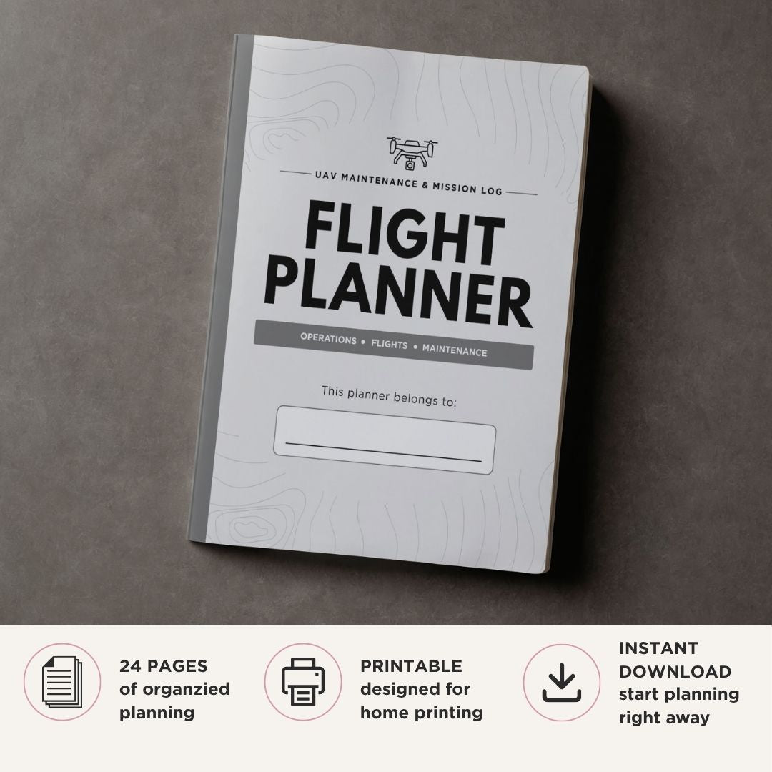 Drone Flight Planner UAV Maintenance & Mission Log Bundle flight cover page