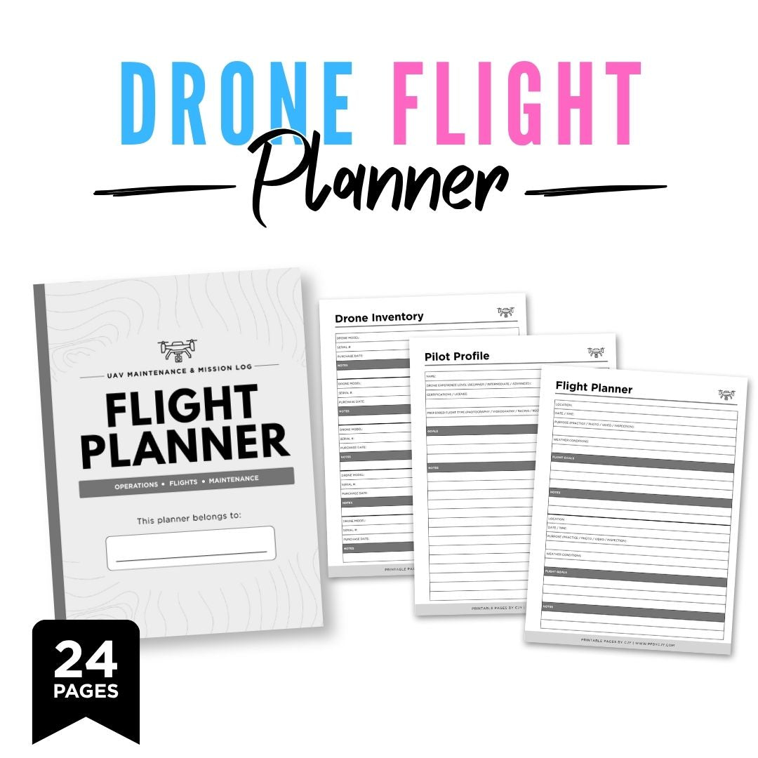 Drone Flight Planner UAV Maintenance & Mission Log Bundle flight log page