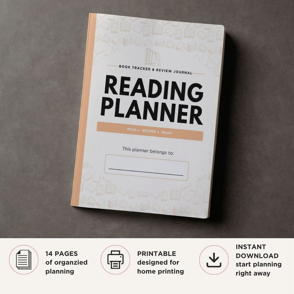 Reading Planner printable book tracker and review bundle for reading goals and book journal organization

