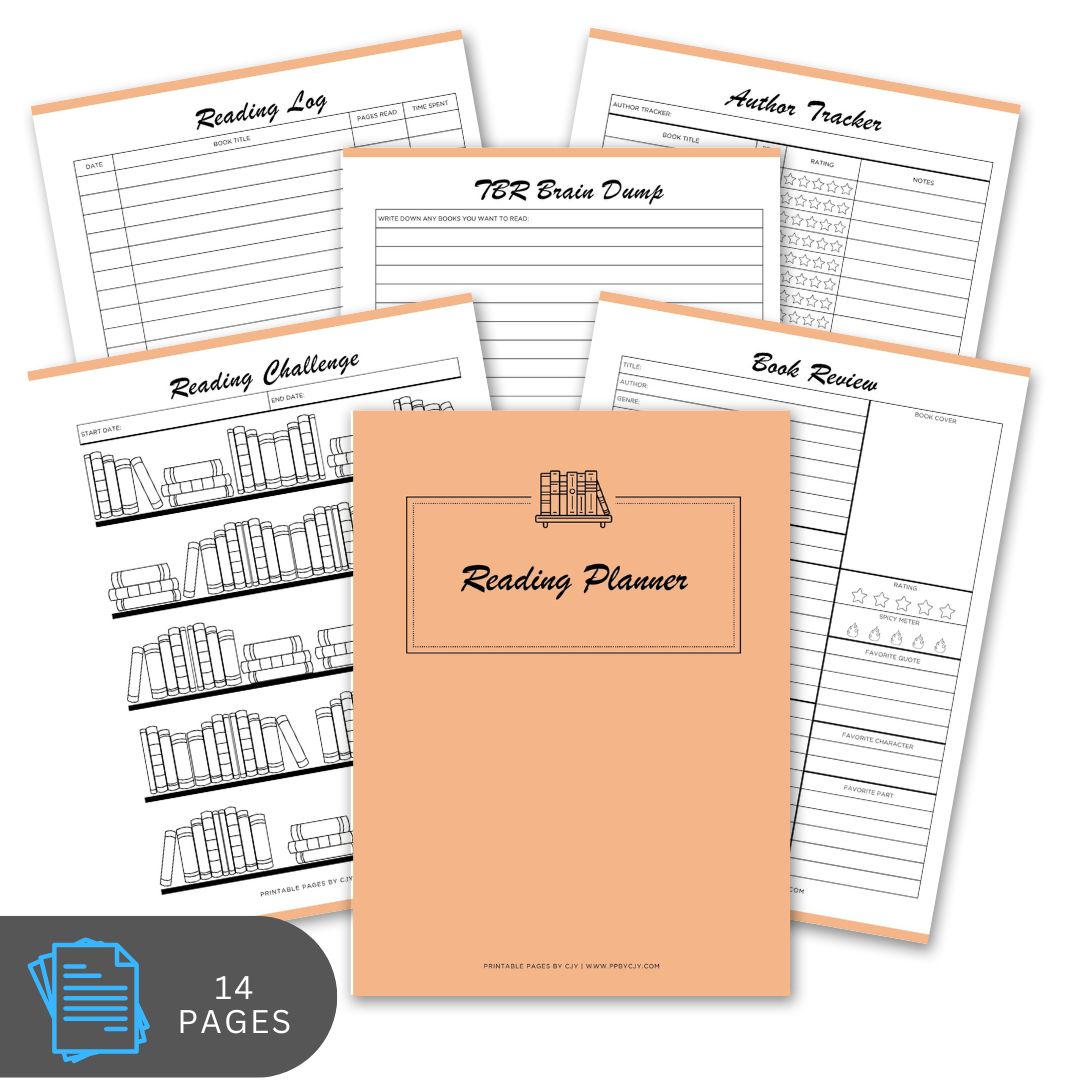 Reading planner with various forms on a white background