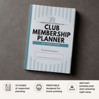 Club Membership Planner printable member dues and attendance log bundle for club organization and payment tracking
