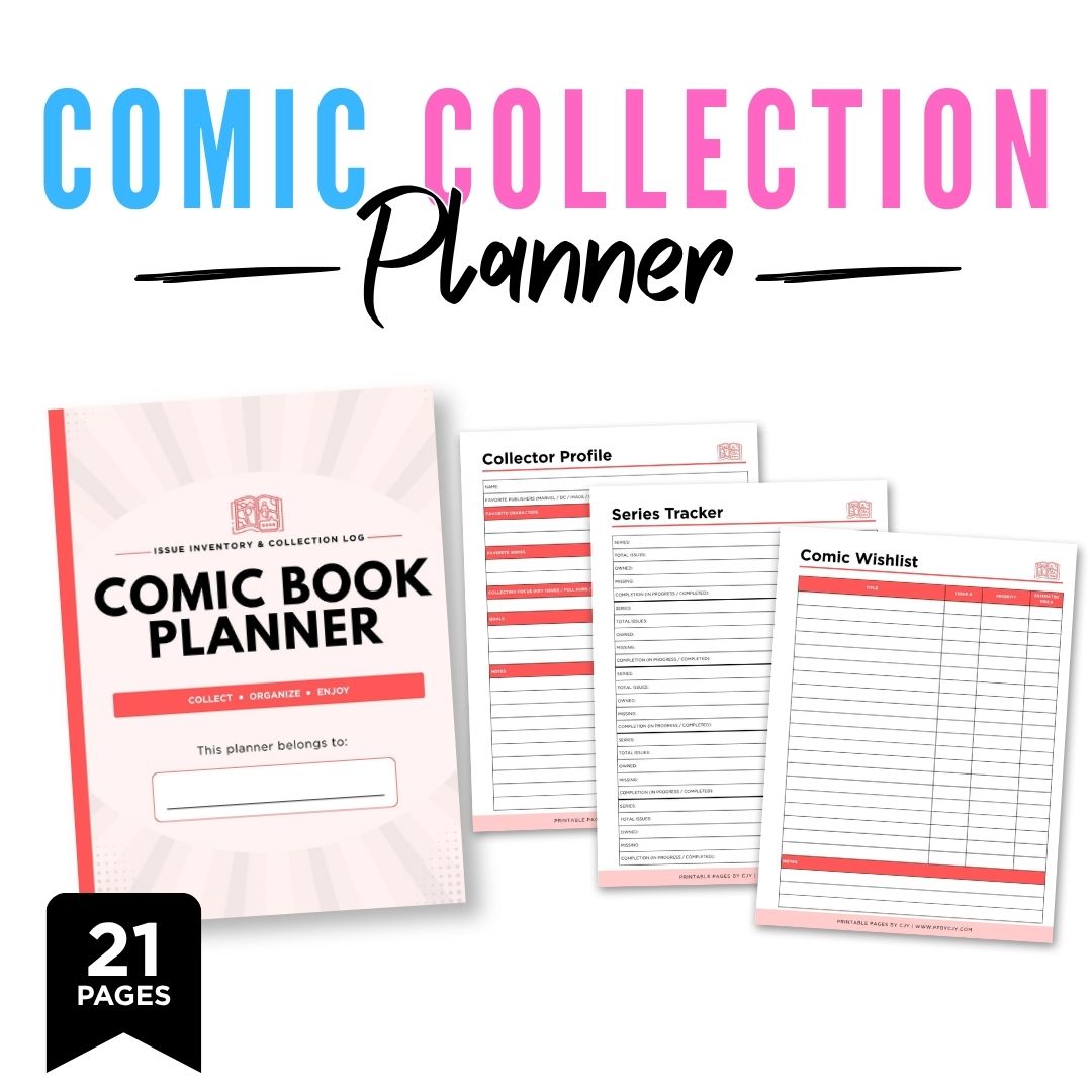 Comic Book Collector Planner Issue Inventory & Collection Log Bundle inventory tracking page layout