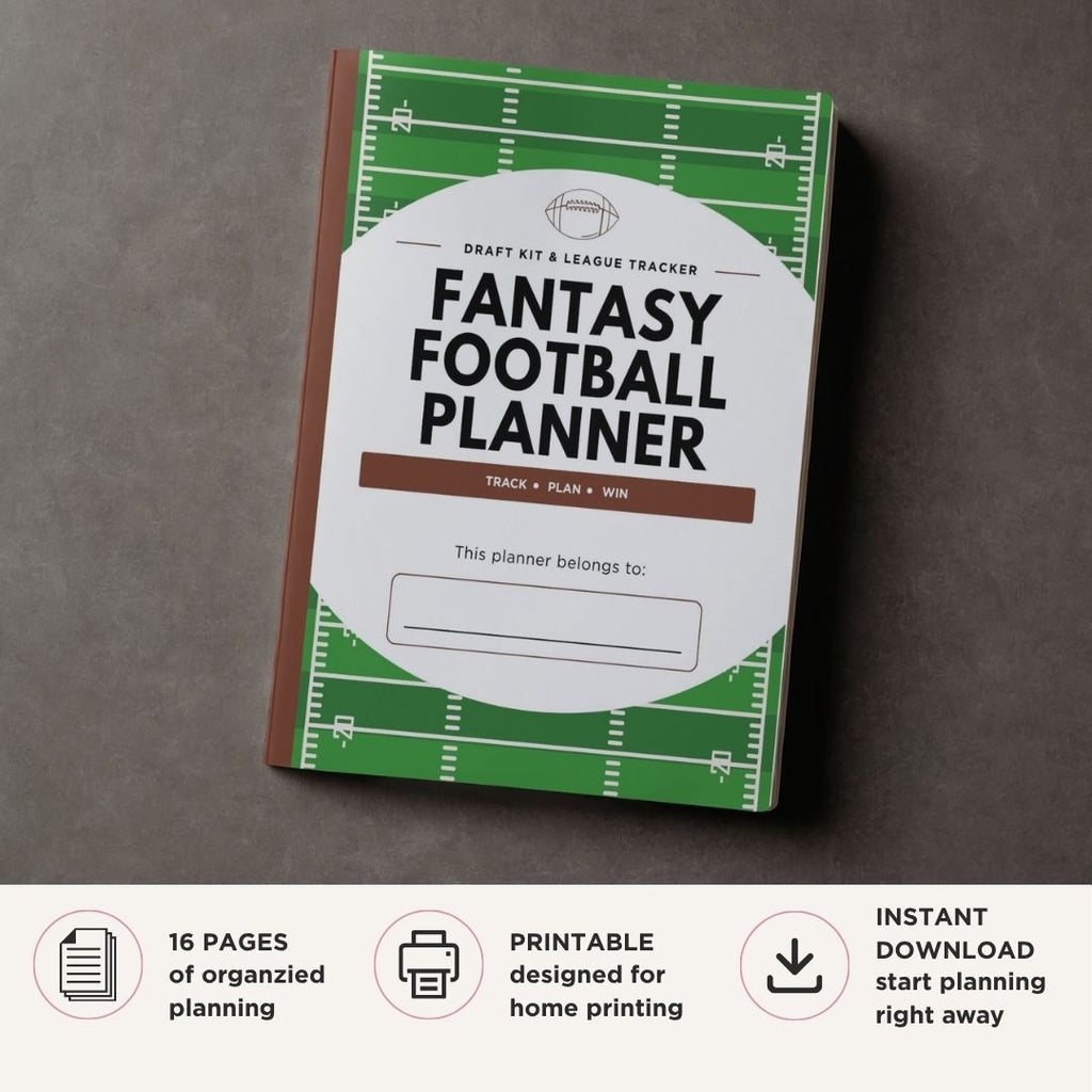 Fantasy Football Planner Draft Kit & League Tracker Bundle draft cover page
