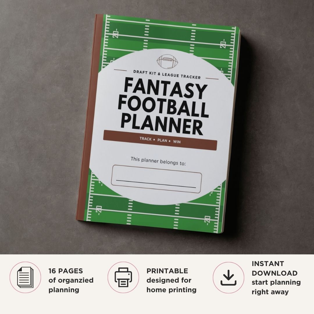 Fantasy Football Planner Draft Kit & League Tracker Bundle draft cover page
