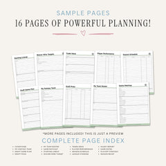 Fantasy Soccer Planner Draft Kit & League Tracker Bundle draft sample pages
