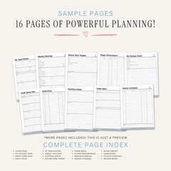 Fantasy Hockey Planner Draft Kit & League Tracker Bundle draft sample pages
