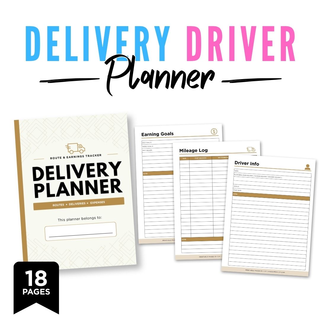 Delivery Driver Planner Route & Earnings Tracker Bundle earnings page

