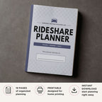 Rideshare Driver Planner Earnings Tracker & Mileage Log Bundle cover
