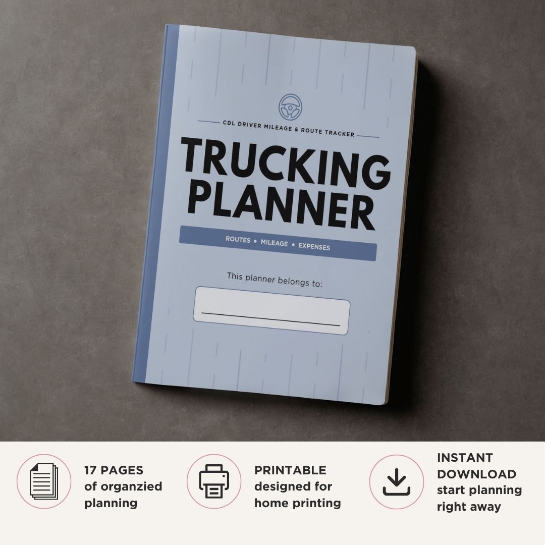 Truck Driving Planner CDL Driver Mileage & Route Tracker Bundle cover page