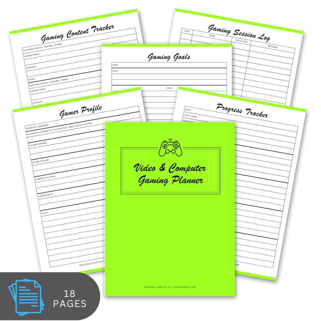 Gaming Planner PC Video Game Backlog & Progress Tracker Bundle backlog page
