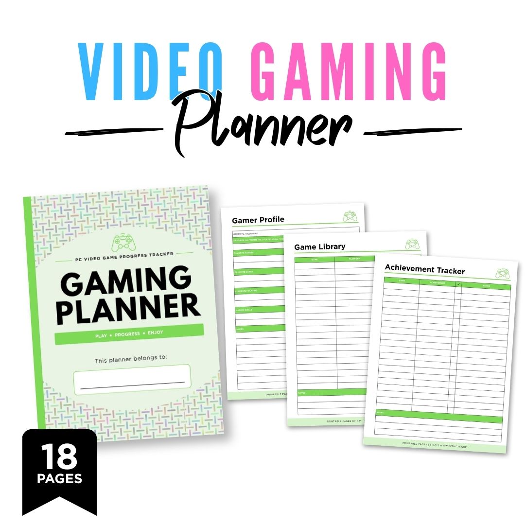 Gaming Planner PC Video Game Backlog & Progress Tracker Bundle backlog page

