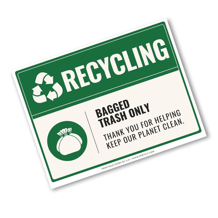 Bagged Trash Only Sign