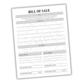 Blank bill of sale form on a white background