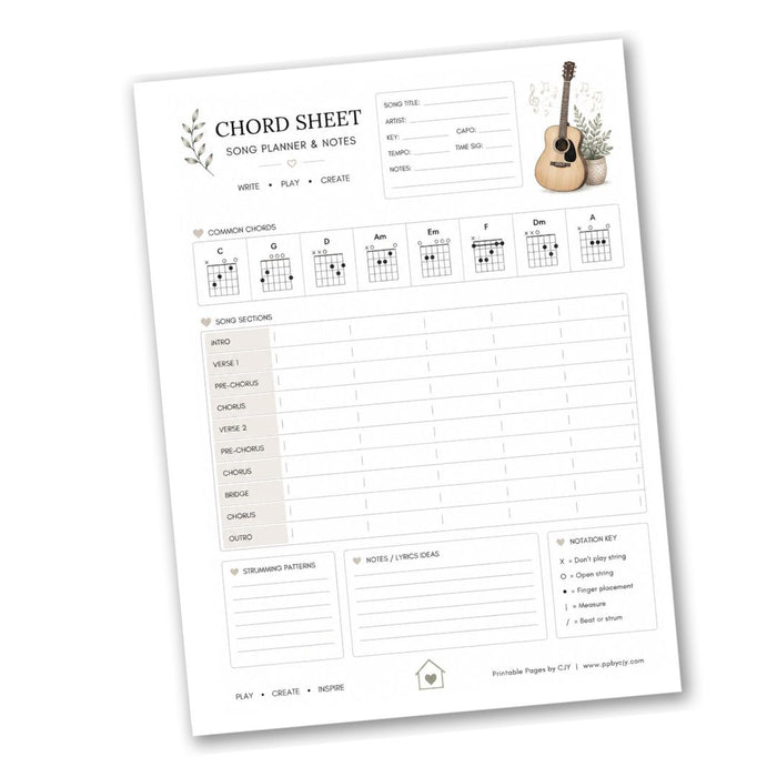 Chord Sheet & Song Planner