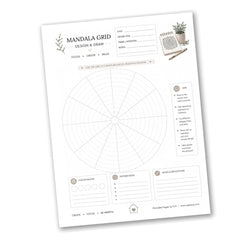 Mandala Grid Design & Drawing Page