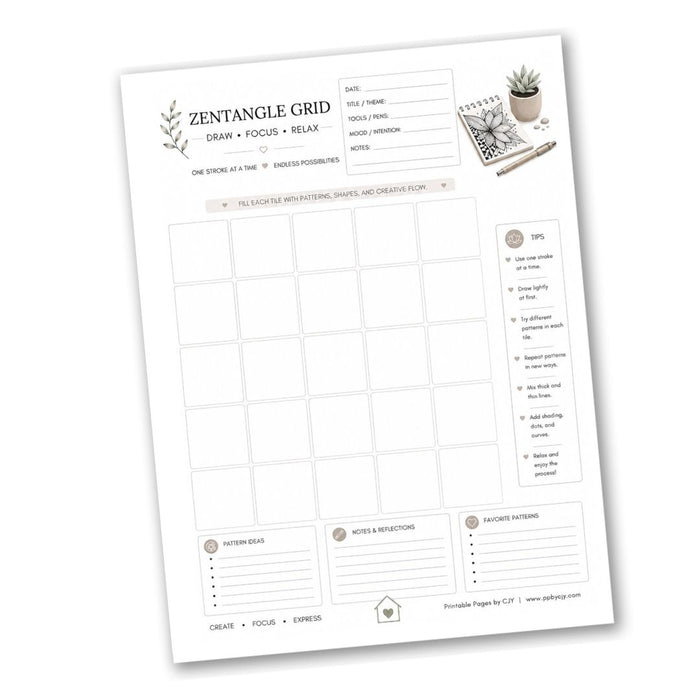 Zentangle Grid Page