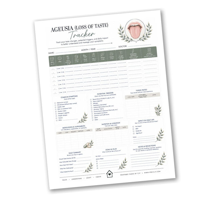 Ageusia (Loss of Taste) Symptom Tracker