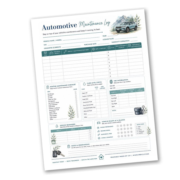 Automotive Maintenance Log