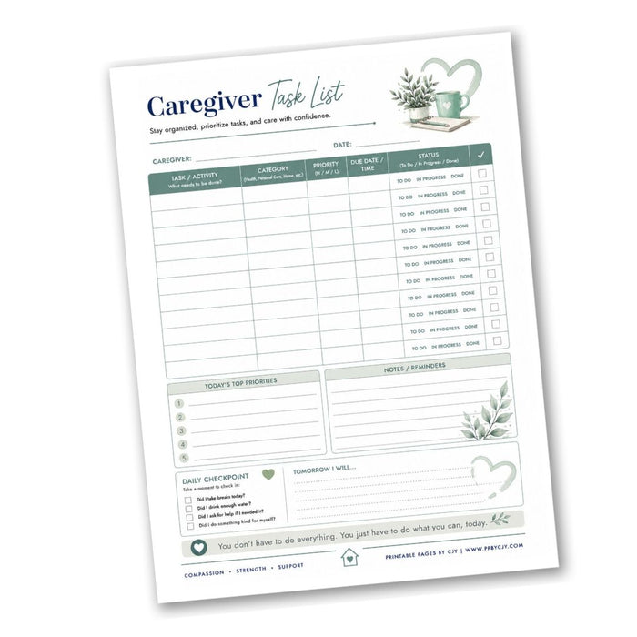 Caregiver Task List