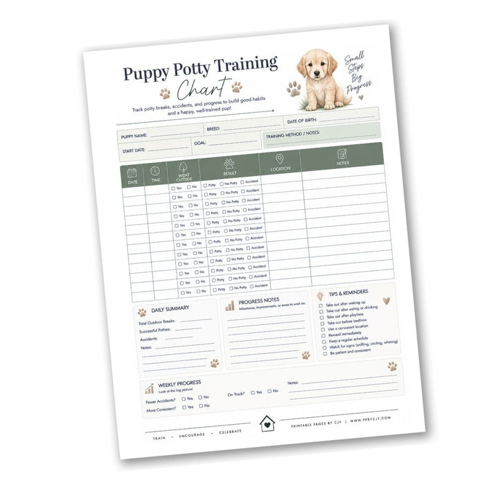 Puppy Potty Training Log